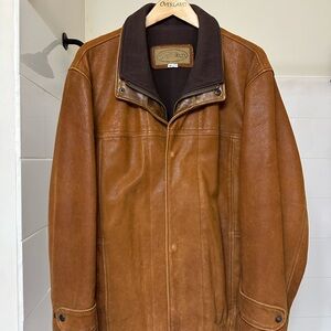 Overland Sheepskin Company Men’s Brown Leather Jacket